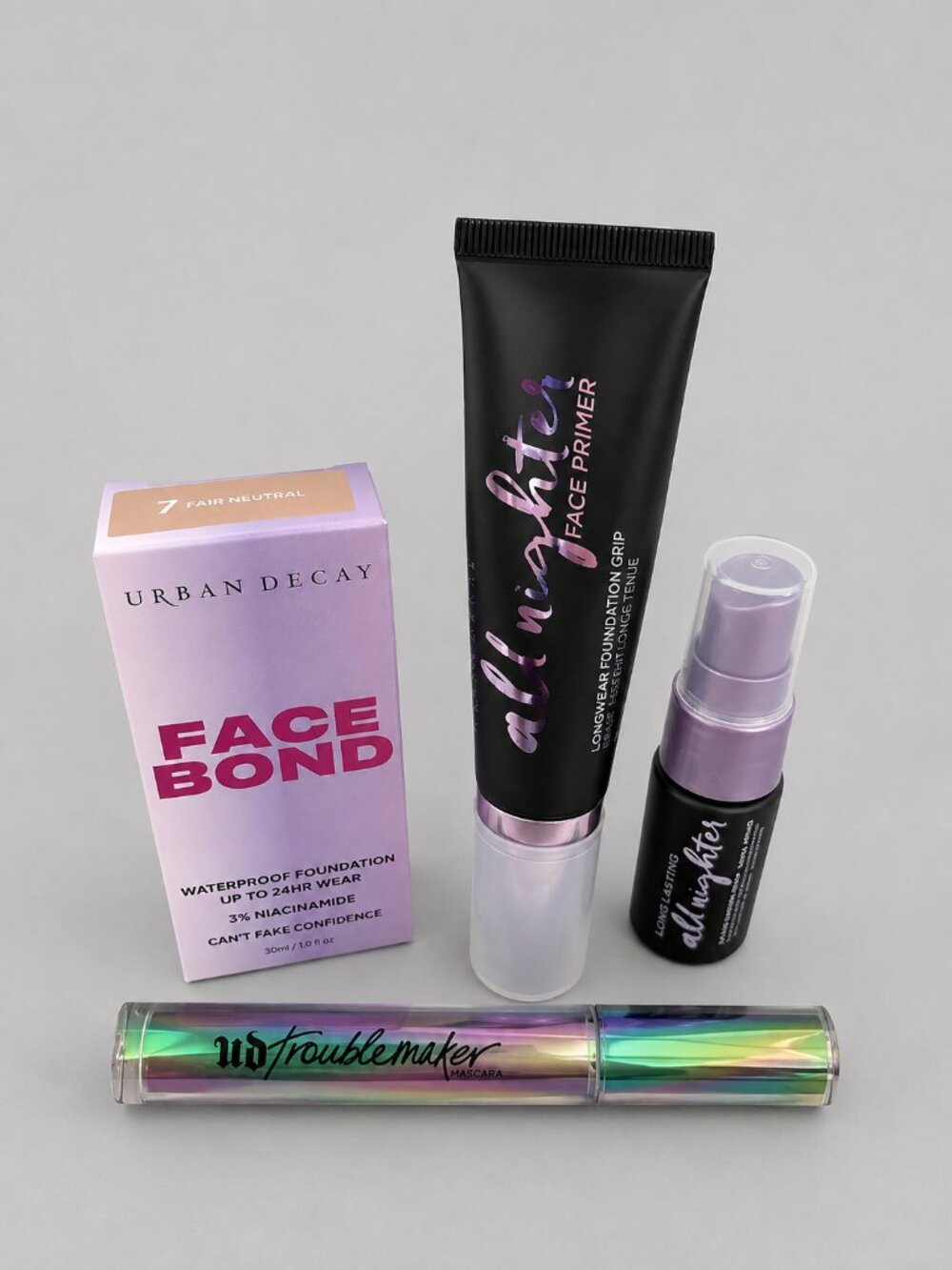 Urban Decay Makeup Bundle Face Bond All Nighter Troublemaker New